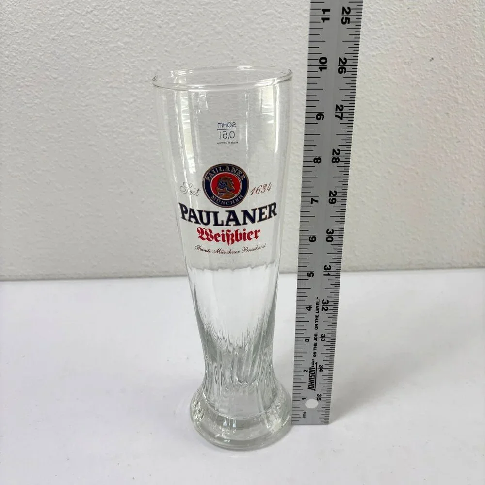 Paulaner Munchen WeiBbier Tall Swirl Pilsner Beer Glass Germany‎ 0,5L SAHM
